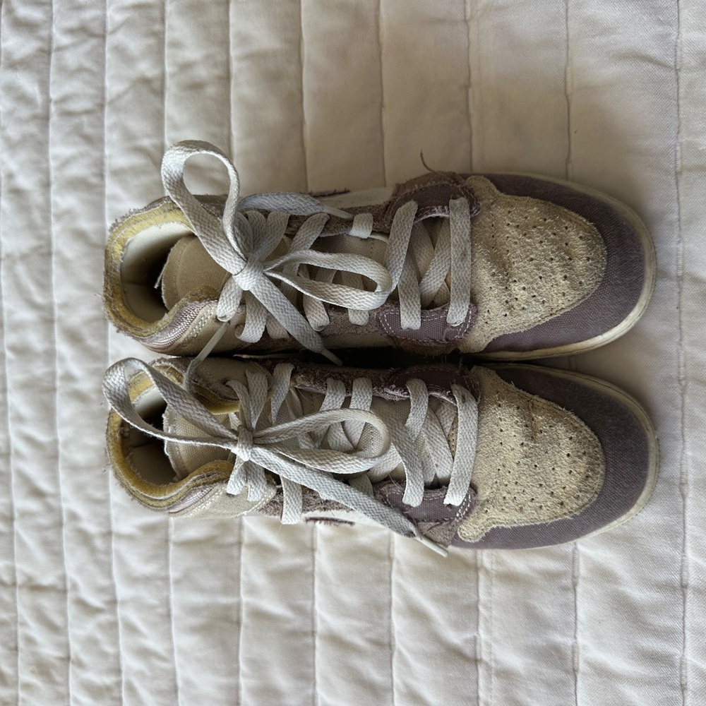 Nike Purple and Cream  Sneakers Mid-Top Athletic Shoes Air Jordan